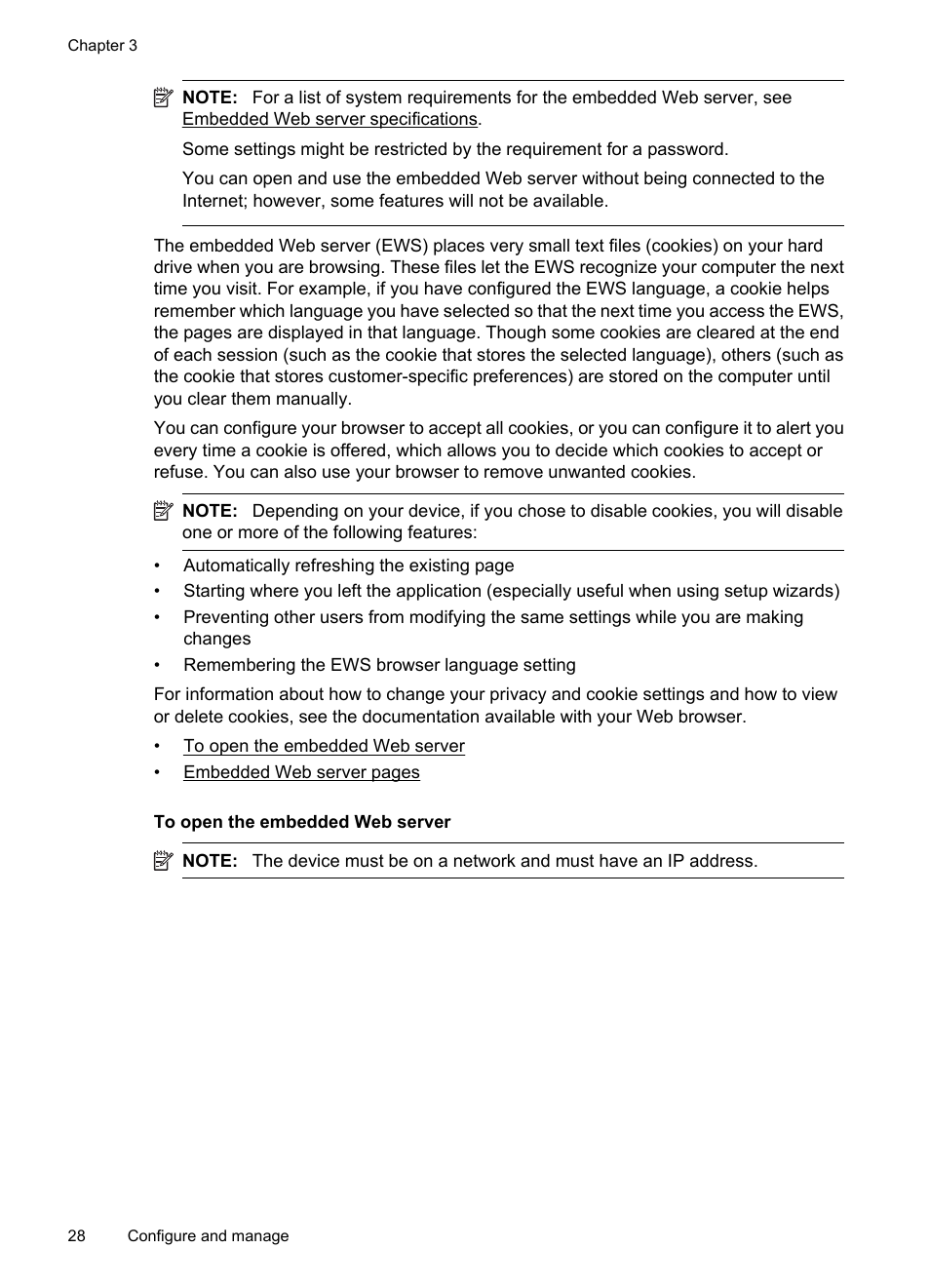 To open the embedded web server | HP Officejet 7000 Wide Format Printer - E809a User Manual | Page 32 / 144