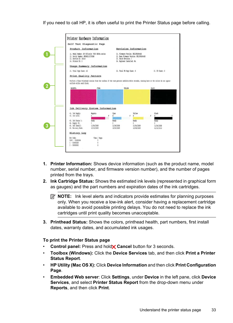 HP Officejet 7000 Wide Format Printer - E809a User Manual | Page 37 / 144