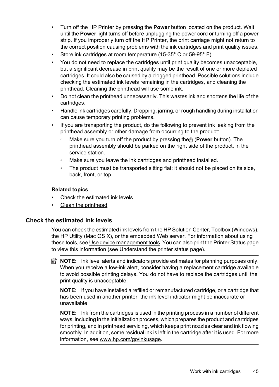 Check the estimated ink levels | HP Officejet 7000 Wide Format Printer - E809a User Manual | Page 49 / 144