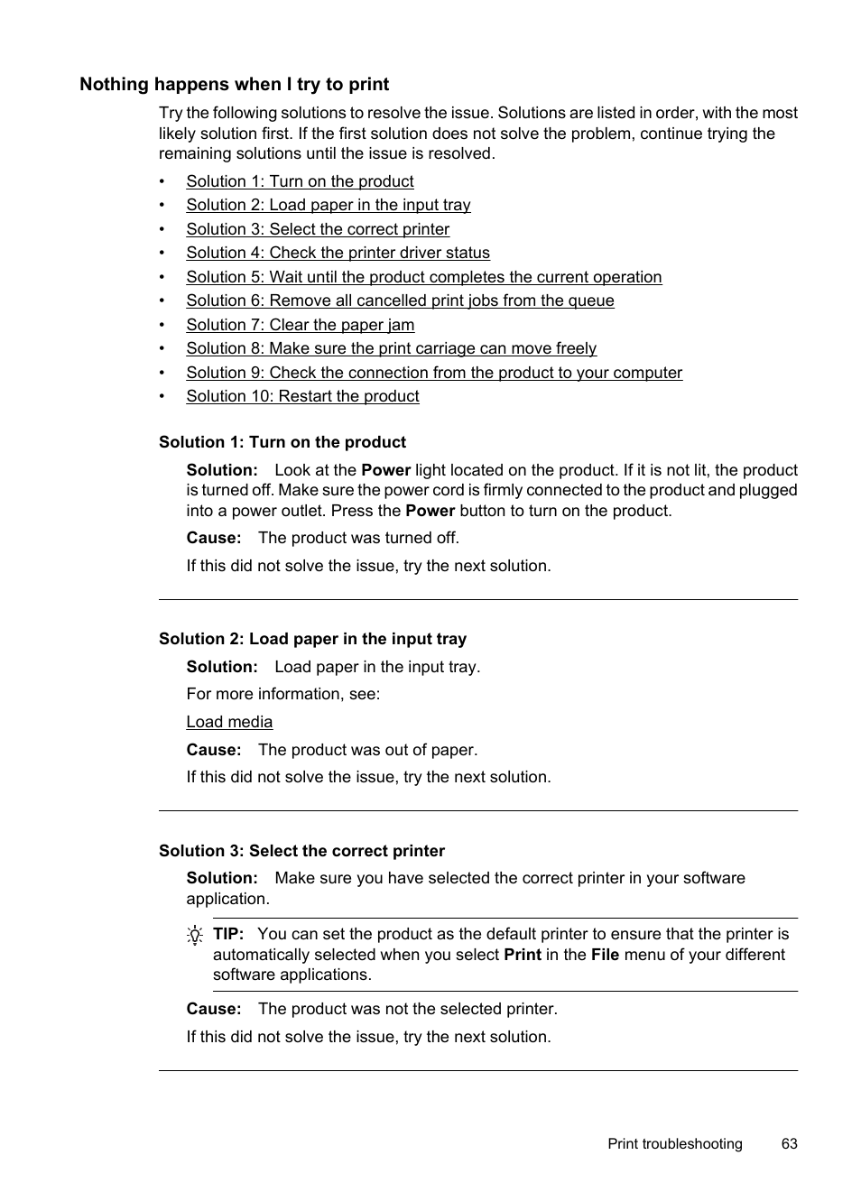 Nothing happens when i try to print | HP Officejet 7000 Wide Format Printer - E809a User Manual | Page 67 / 144