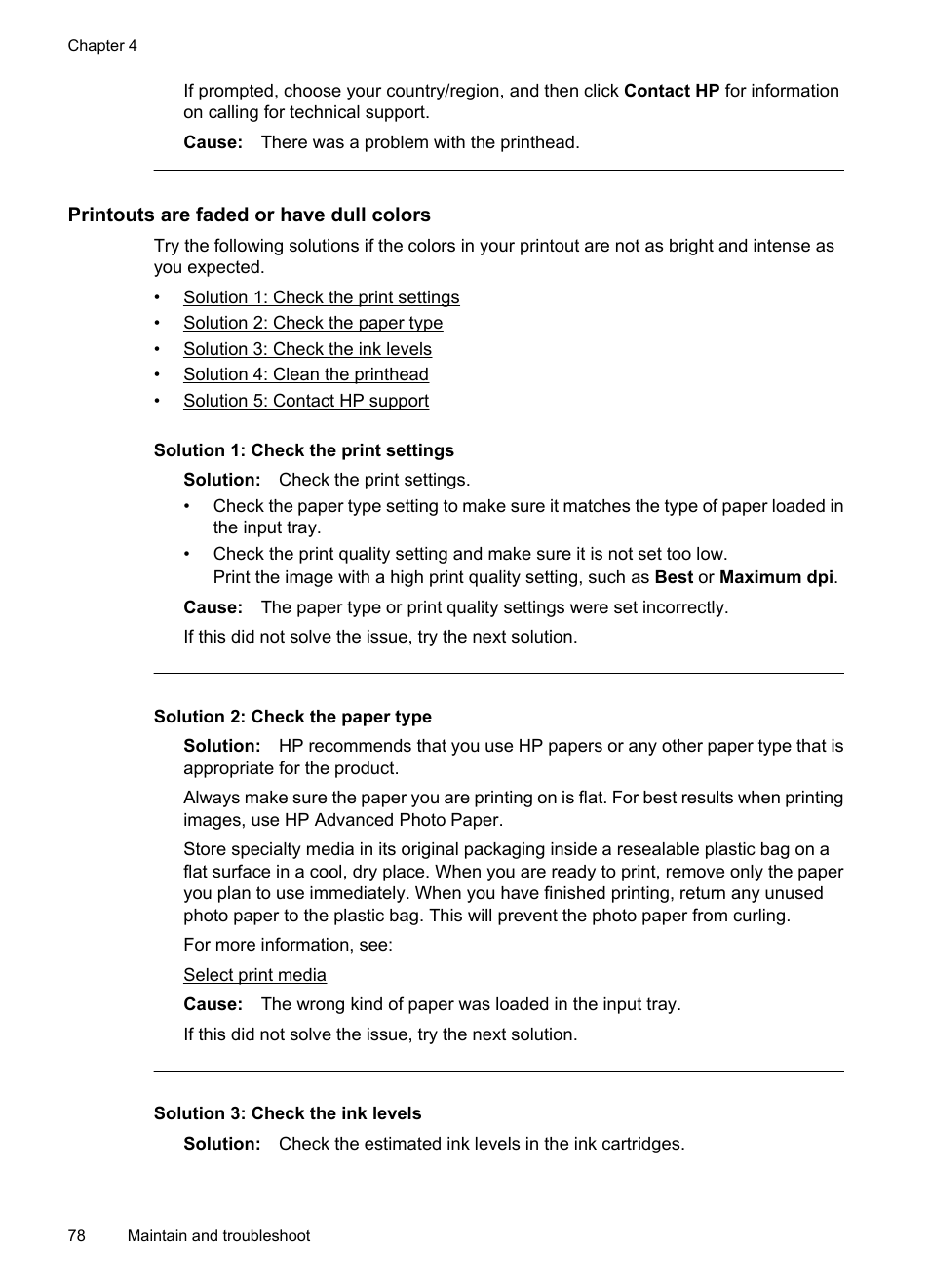Printouts are faded or have dull colors | HP Officejet 7000 Wide Format Printer - E809a User Manual | Page 82 / 144