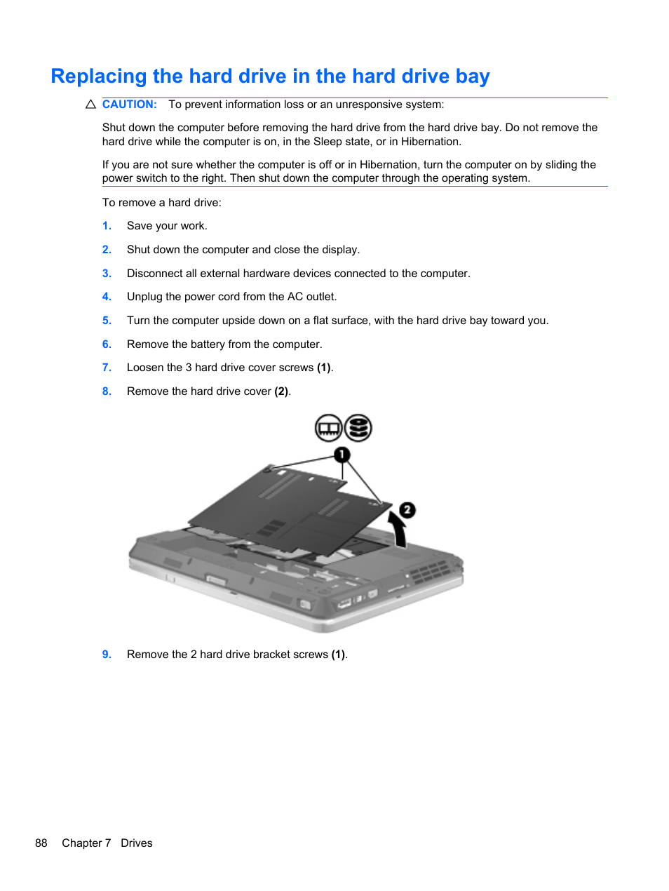 Replacing the hard drive in the hard drive bay | HP EliteBook 2740p Tablet-PC User Manual | Page 100 / 177