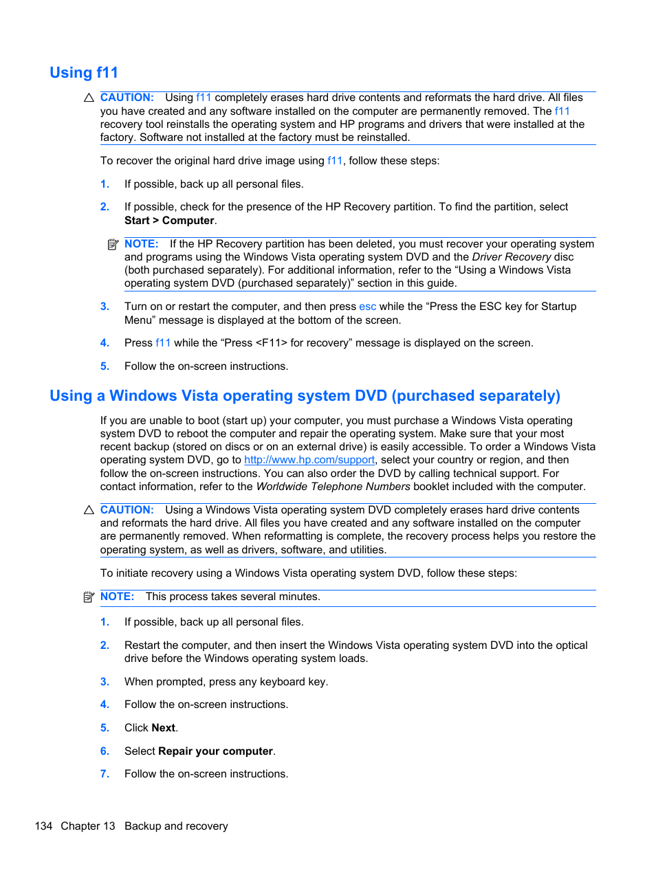 Using f11 | HP EliteBook 2740p Tablet-PC User Manual | Page 146 / 177