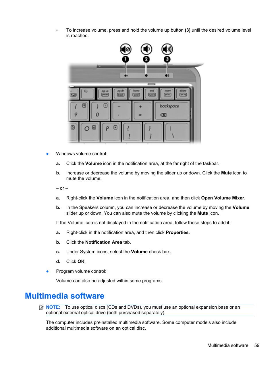 Multimedia software | HP EliteBook 2740p Tablet-PC User Manual | Page 71 / 177