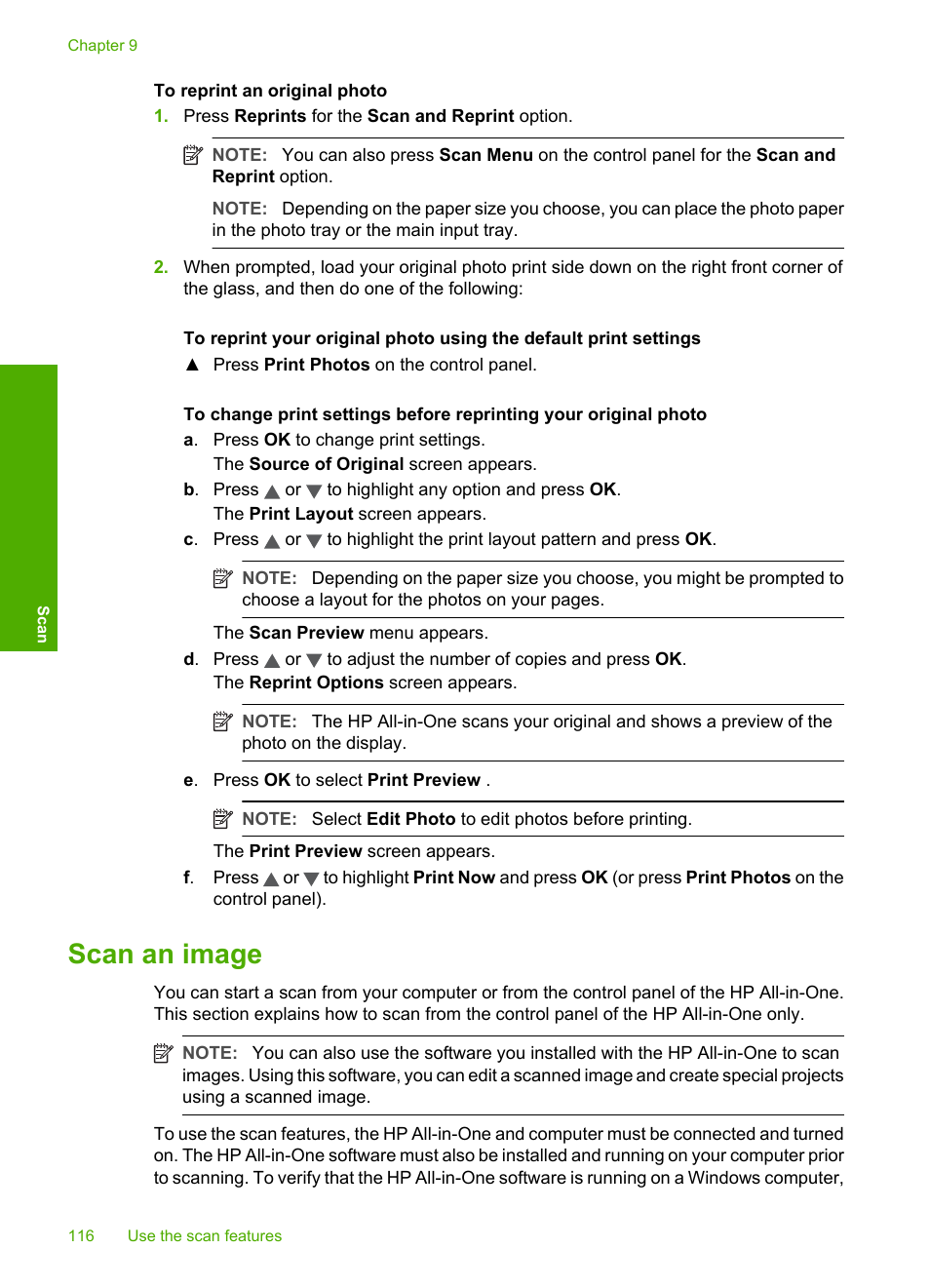 Scan an image | HP Photosmart C7200 Series User Manual | Page 117 / 309