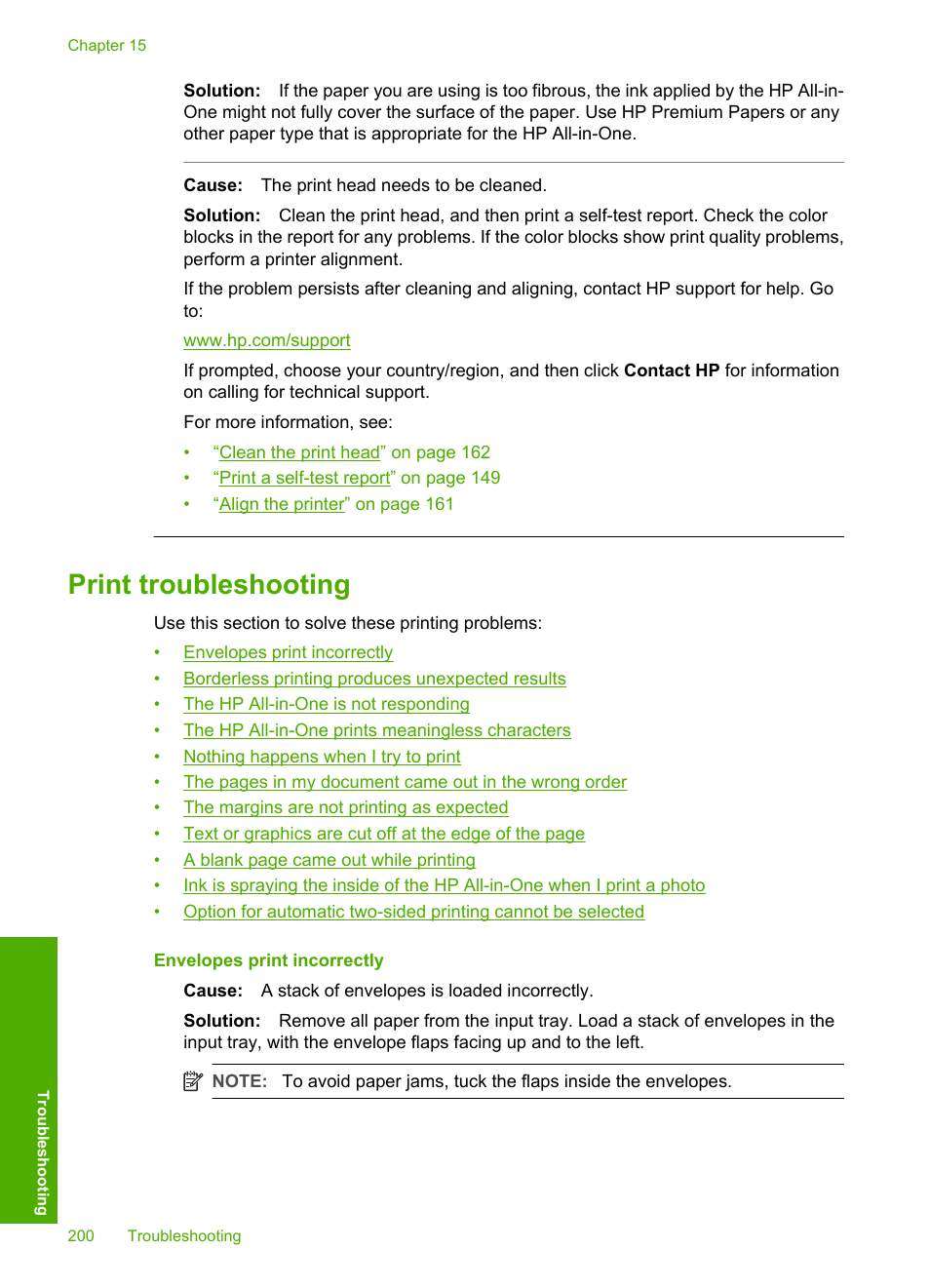 Print troubleshooting | HP Photosmart C7200 Series User Manual | Page 201 / 309