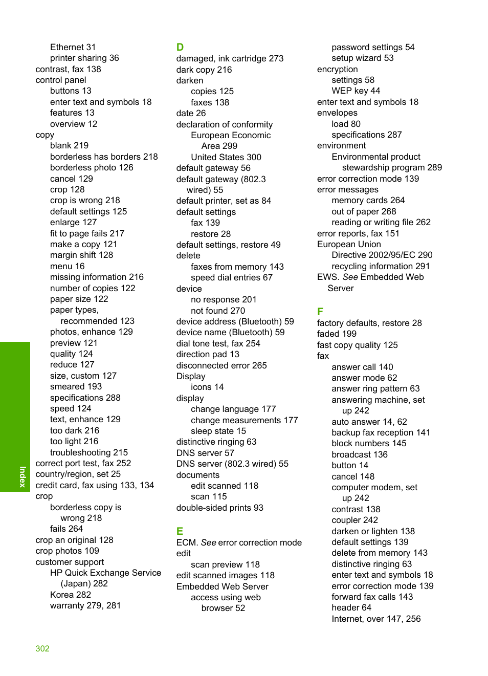 HP Photosmart C7200 Series User Manual | Page 303 / 309