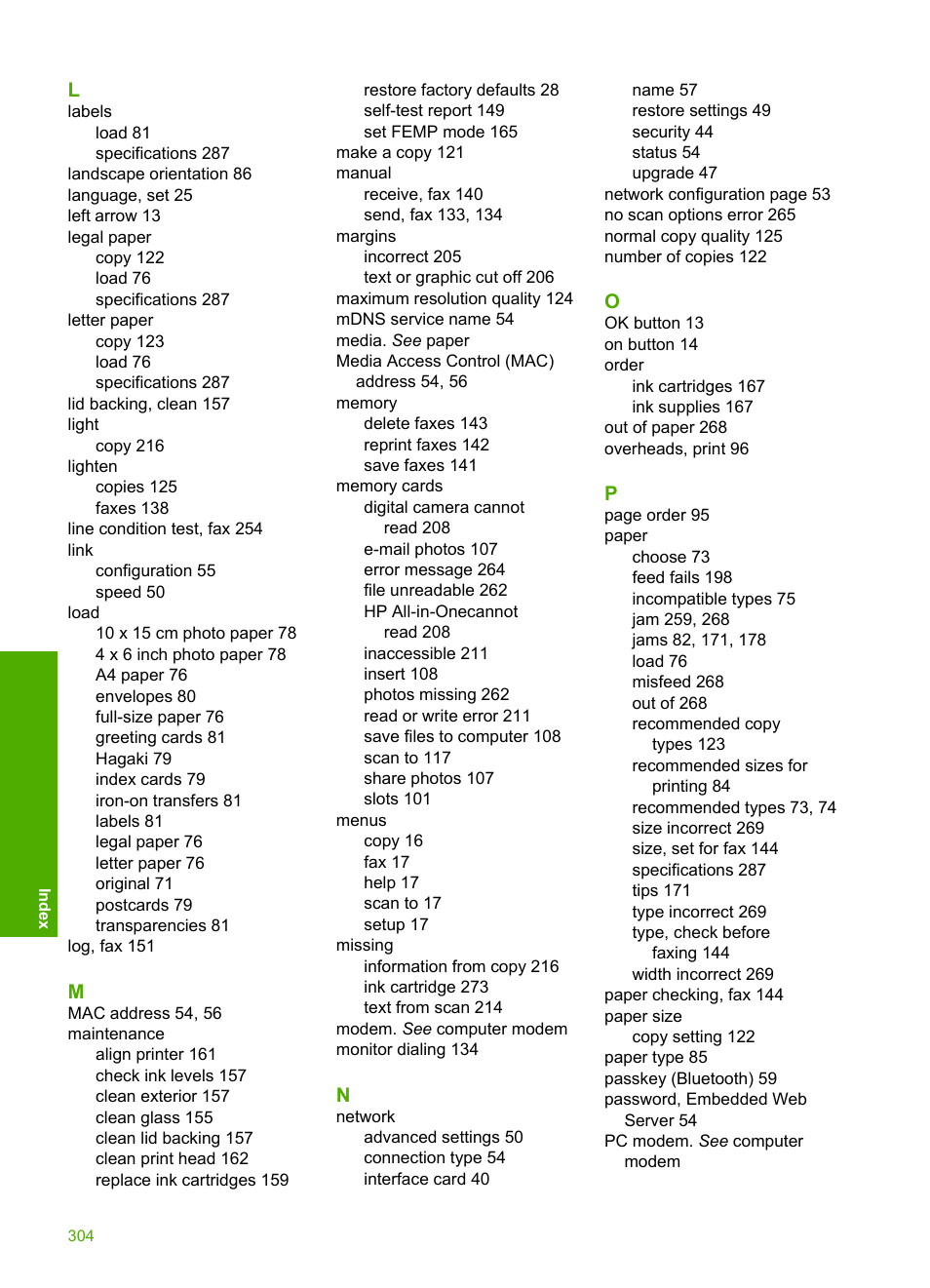 HP Photosmart C7200 Series User Manual | Page 305 / 309
