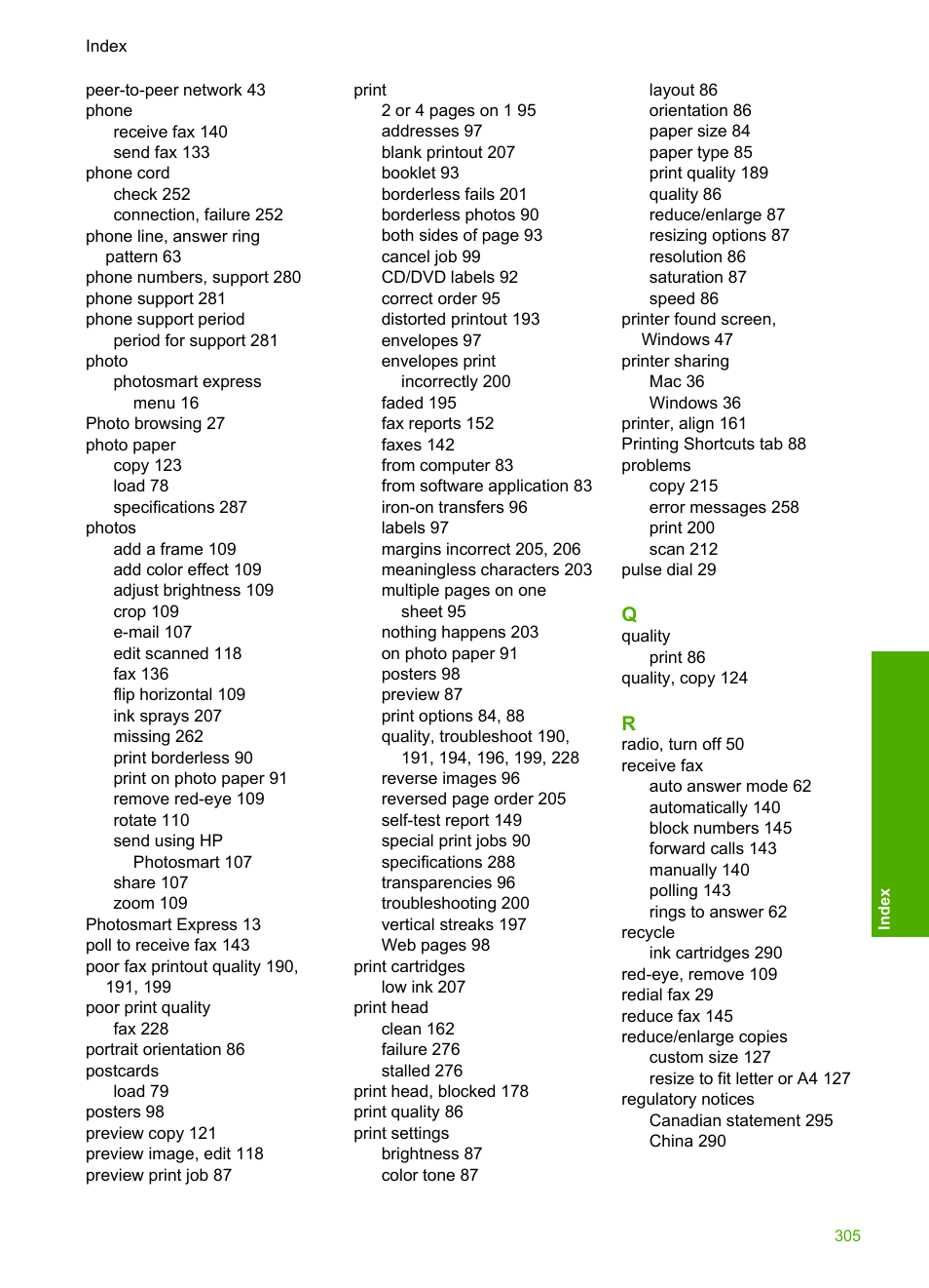 HP Photosmart C7200 Series User Manual | Page 306 / 309