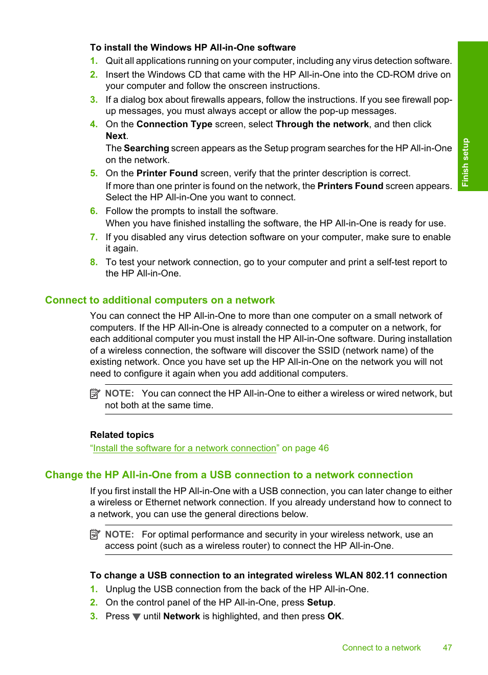 Connect to additional computers on a network | HP Photosmart C7200 Series User Manual | Page 48 / 309