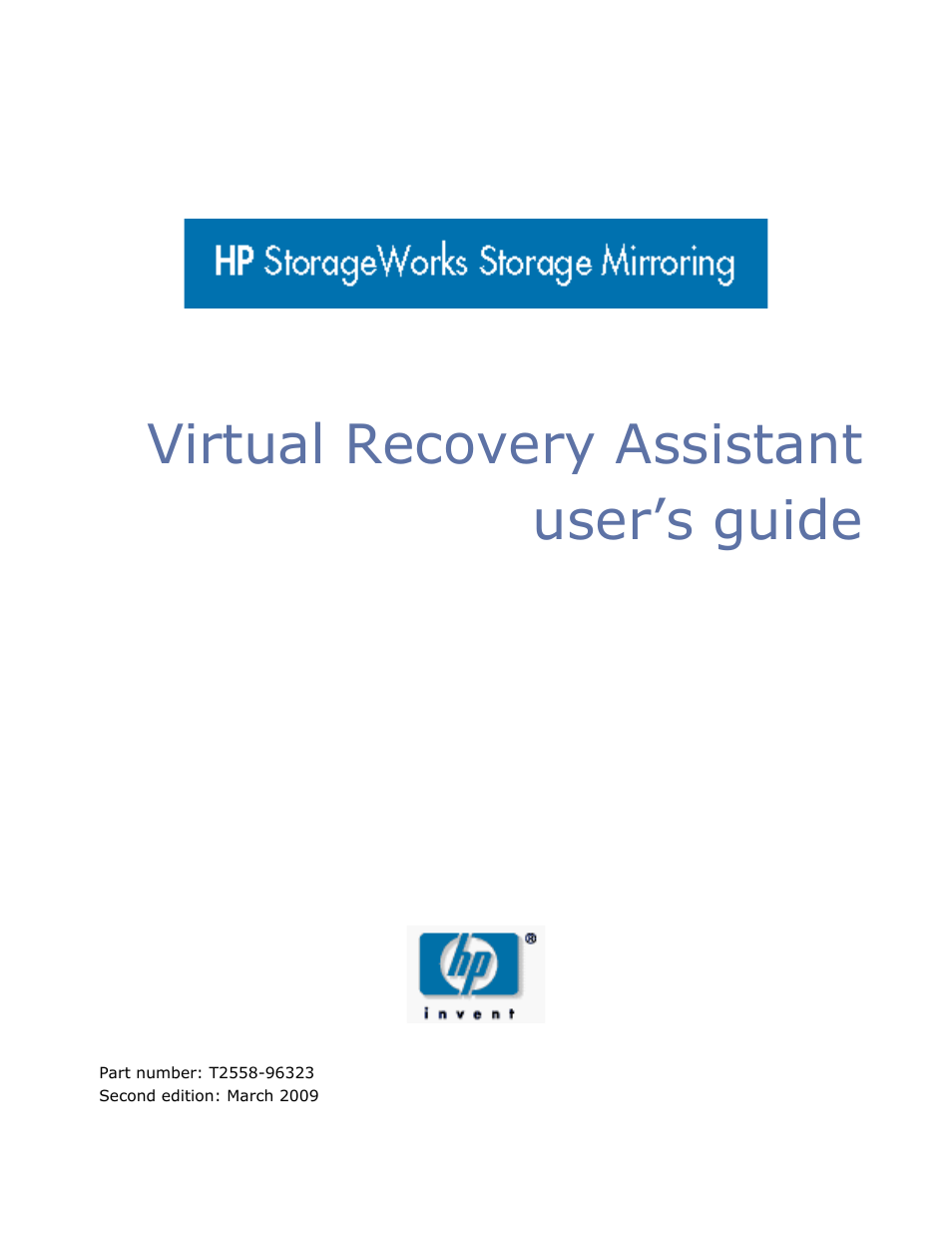 HP Storage Mirroring V5.1 Software User Manual | 24 pages