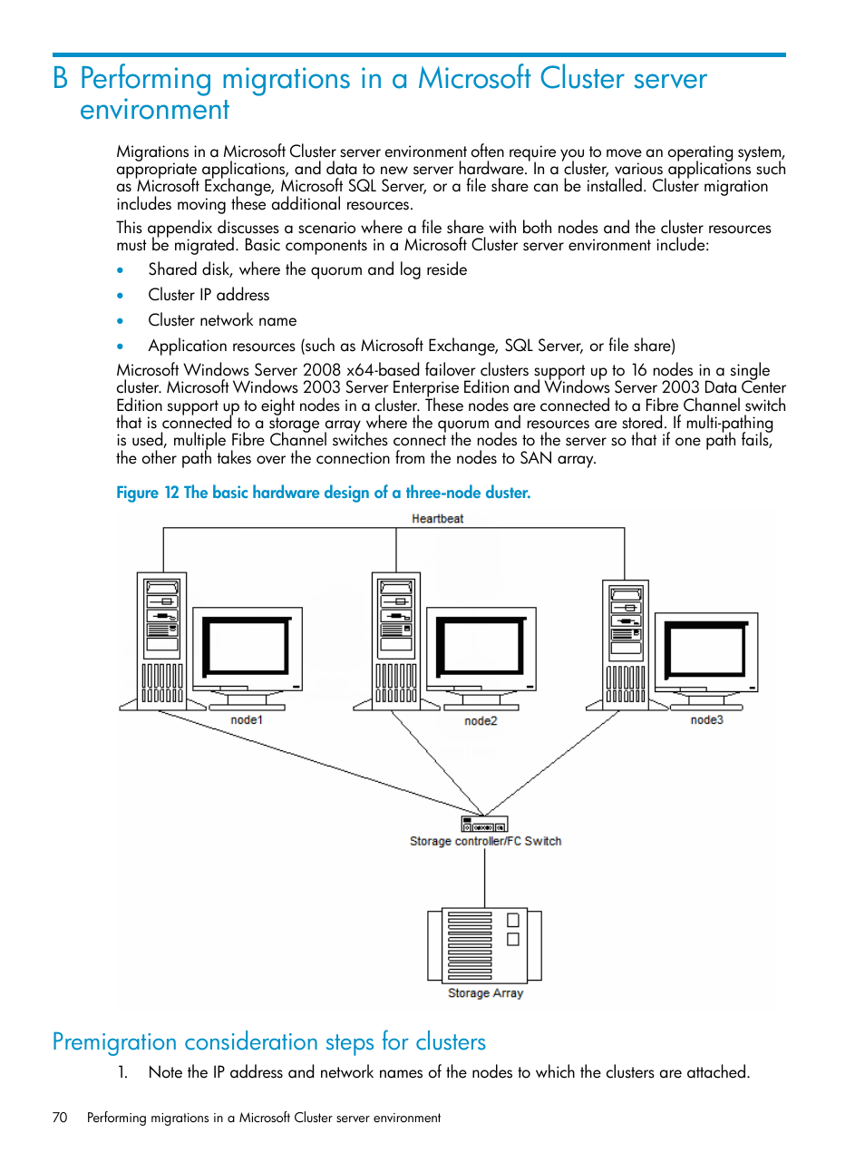 Premigration consideration steps for clusters | HP Insight Control User Manual | Page 70 / 78