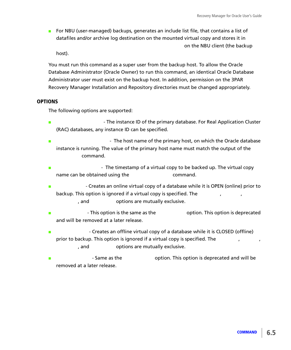 HP 3PAR Application Software Suite for Oracle User Manual | Page 113 / 184