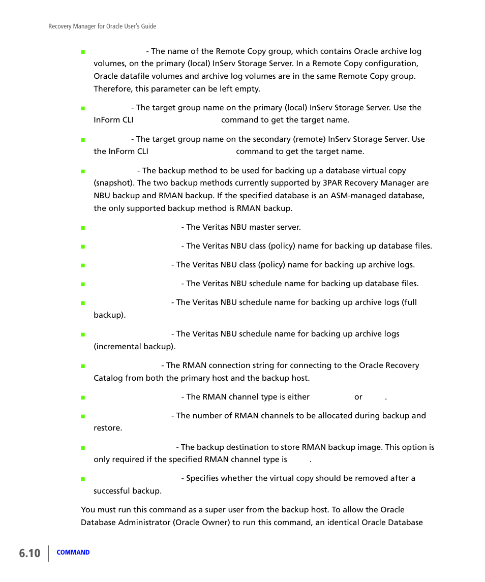 HP 3PAR Application Software Suite for Oracle User Manual | Page 118 / 184