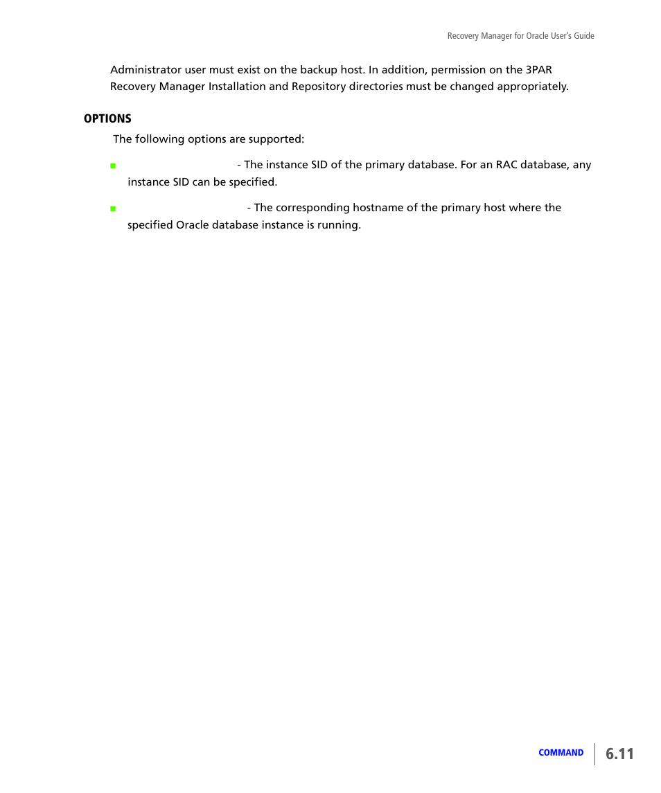 HP 3PAR Application Software Suite for Oracle User Manual | Page 119 / 184