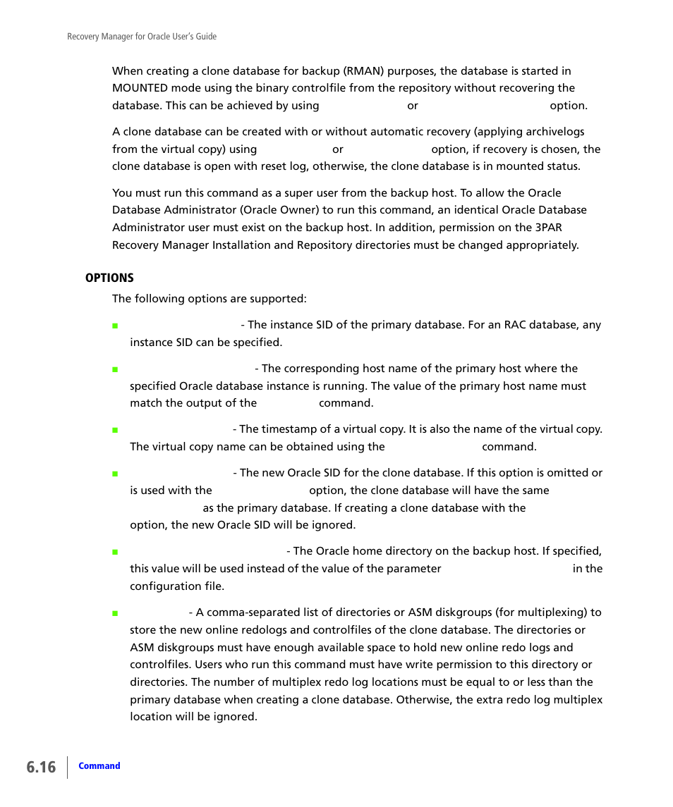 HP 3PAR Application Software Suite for Oracle User Manual | Page 124 / 184