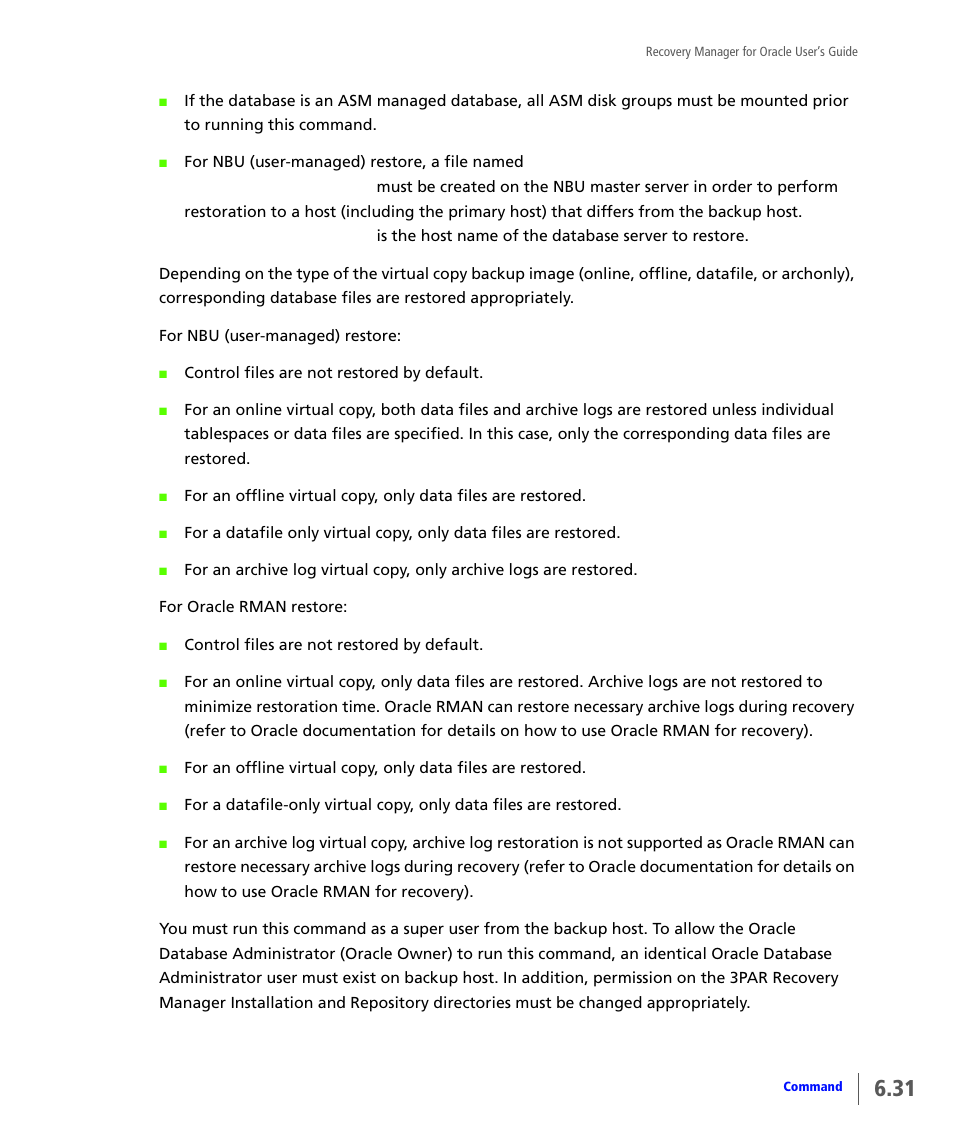 HP 3PAR Application Software Suite for Oracle User Manual | Page 139 / 184