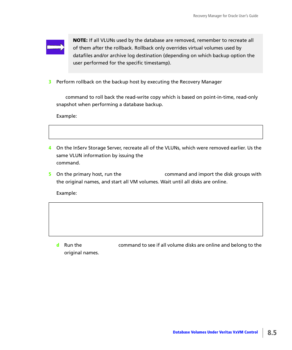 HP 3PAR Application Software Suite for Oracle User Manual | Page 165 / 184