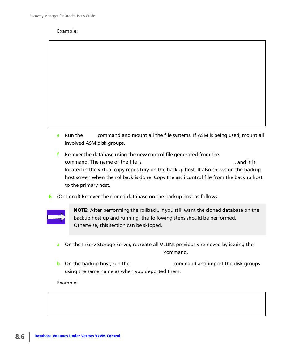 HP 3PAR Application Software Suite for Oracle User Manual | Page 166 / 184