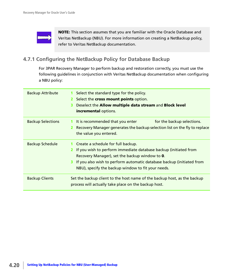 HP 3PAR Application Software Suite for Oracle User Manual | Page 68 / 184