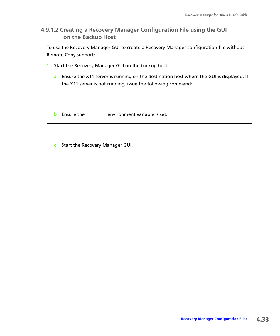 On the backup host | HP 3PAR Application Software Suite for Oracle User Manual | Page 81 / 184