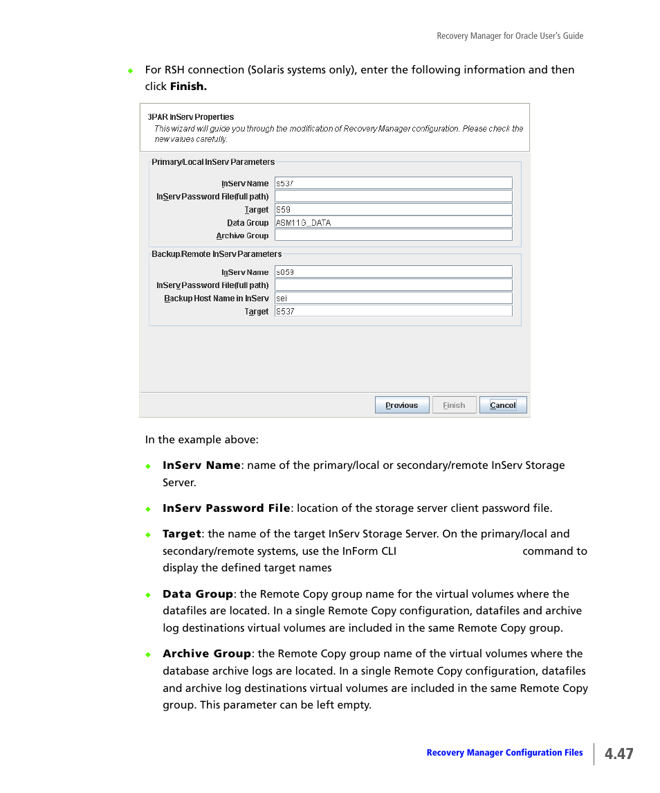 HP 3PAR Application Software Suite for Oracle User Manual | Page 95 / 184
