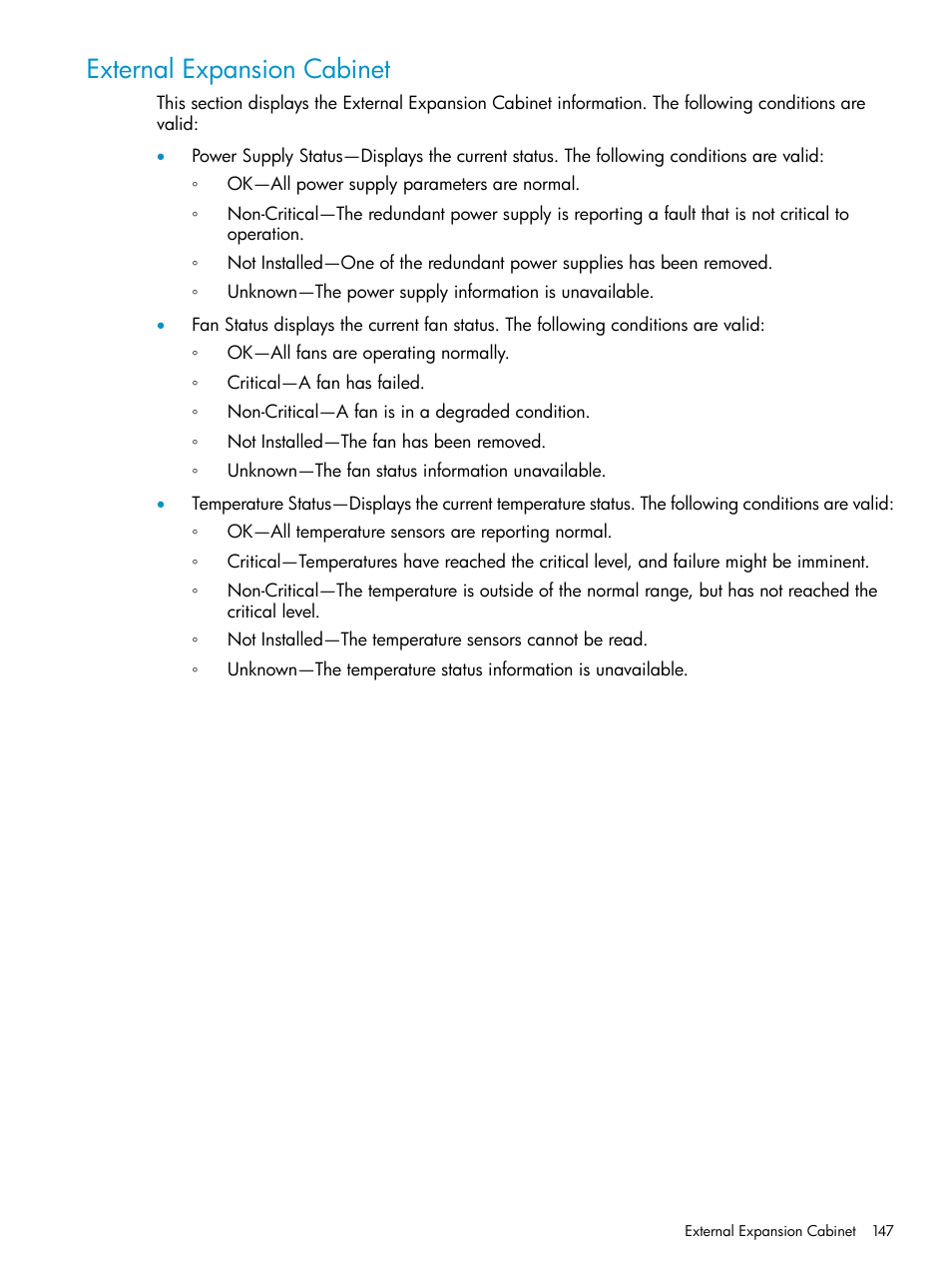 External expansion cabinet | HP Insight Management Agents User Manual | Page 147 / 161