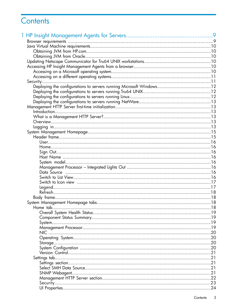 HP Insight Management Agents User Manual | Page 3 / 161