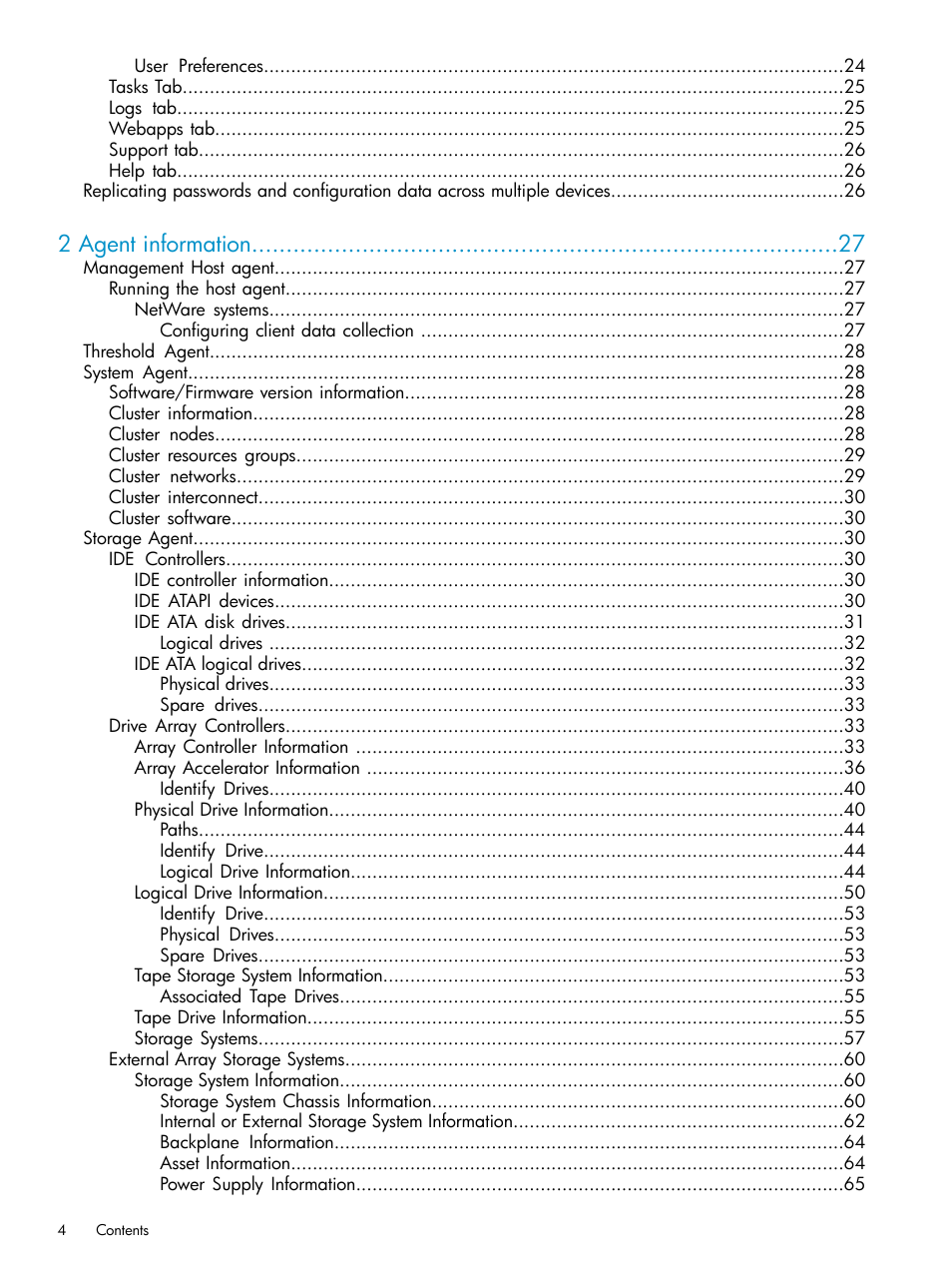 2 agent information | HP Insight Management Agents User Manual | Page 4 / 161