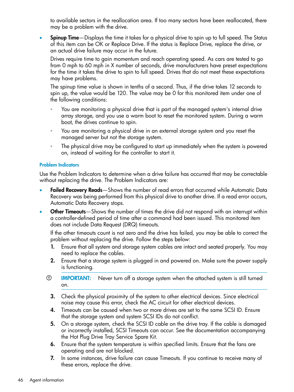 Problem indicators | HP Insight Management Agents User Manual | Page 46 / 161