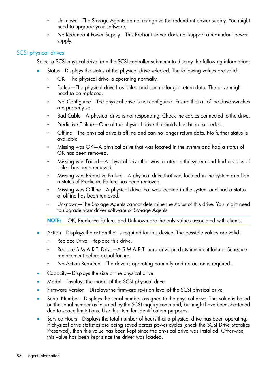 Scsi physical drives | HP Insight Management Agents User Manual | Page 88 / 161