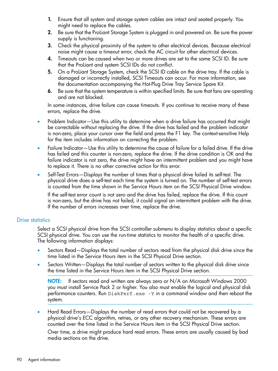 Drive statistics | HP Insight Management Agents User Manual | Page 90 / 161