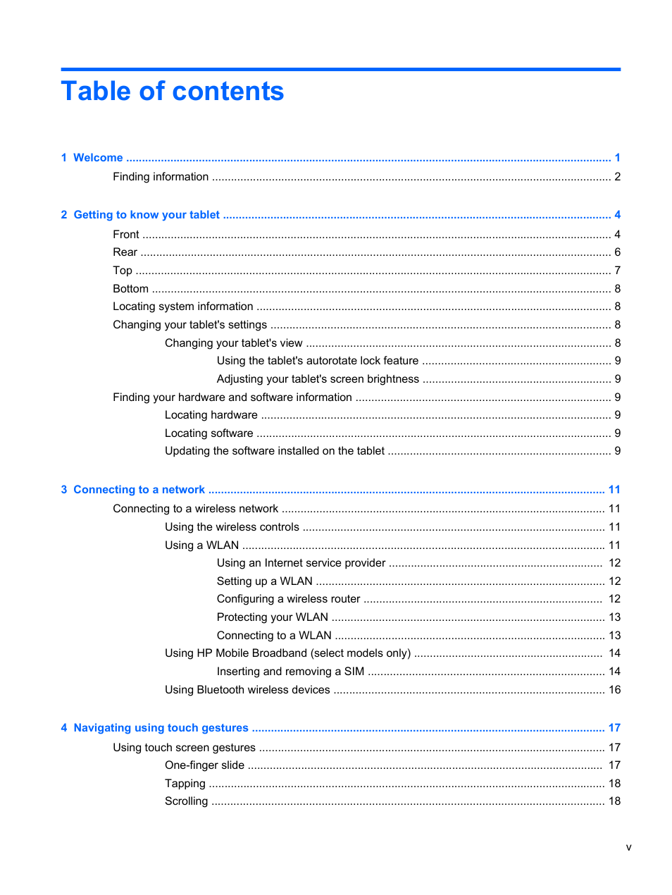 HP ElitePad 1000 G2 Tablet User Manual | Page 5 / 58