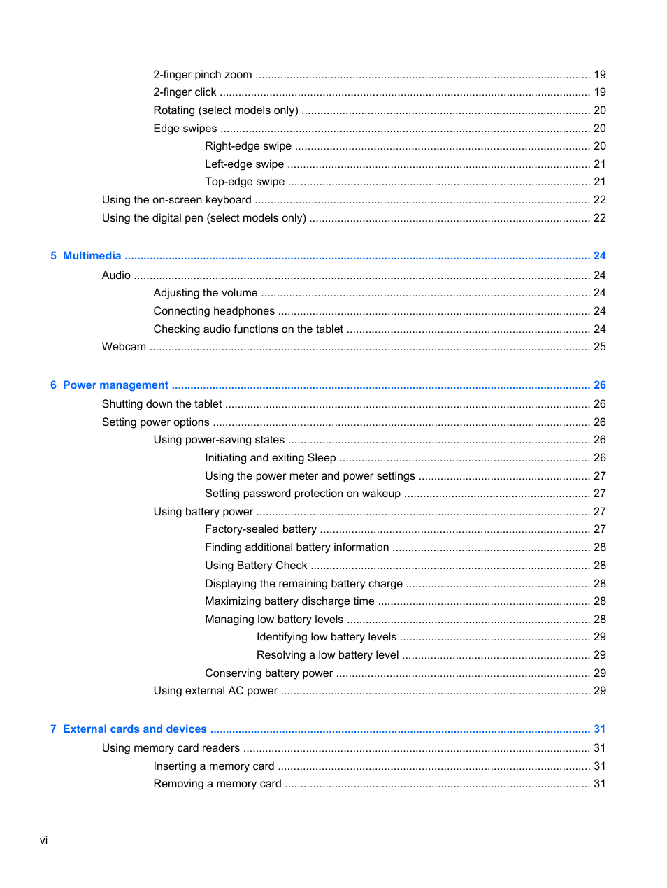 HP ElitePad 1000 G2 Tablet User Manual | Page 6 / 58