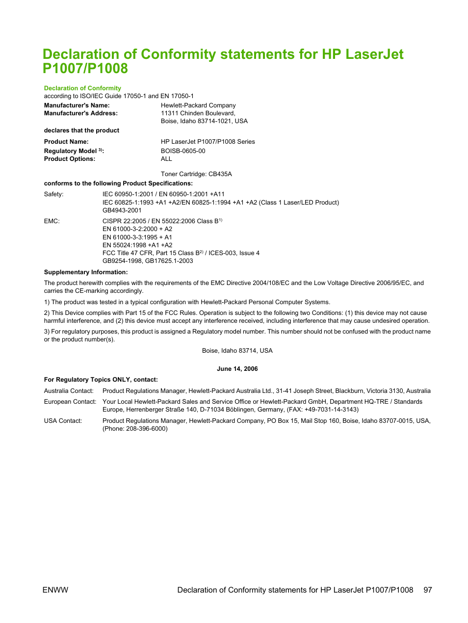 HP LaserJet P1007 Printer User Manual | Page 107 / 120