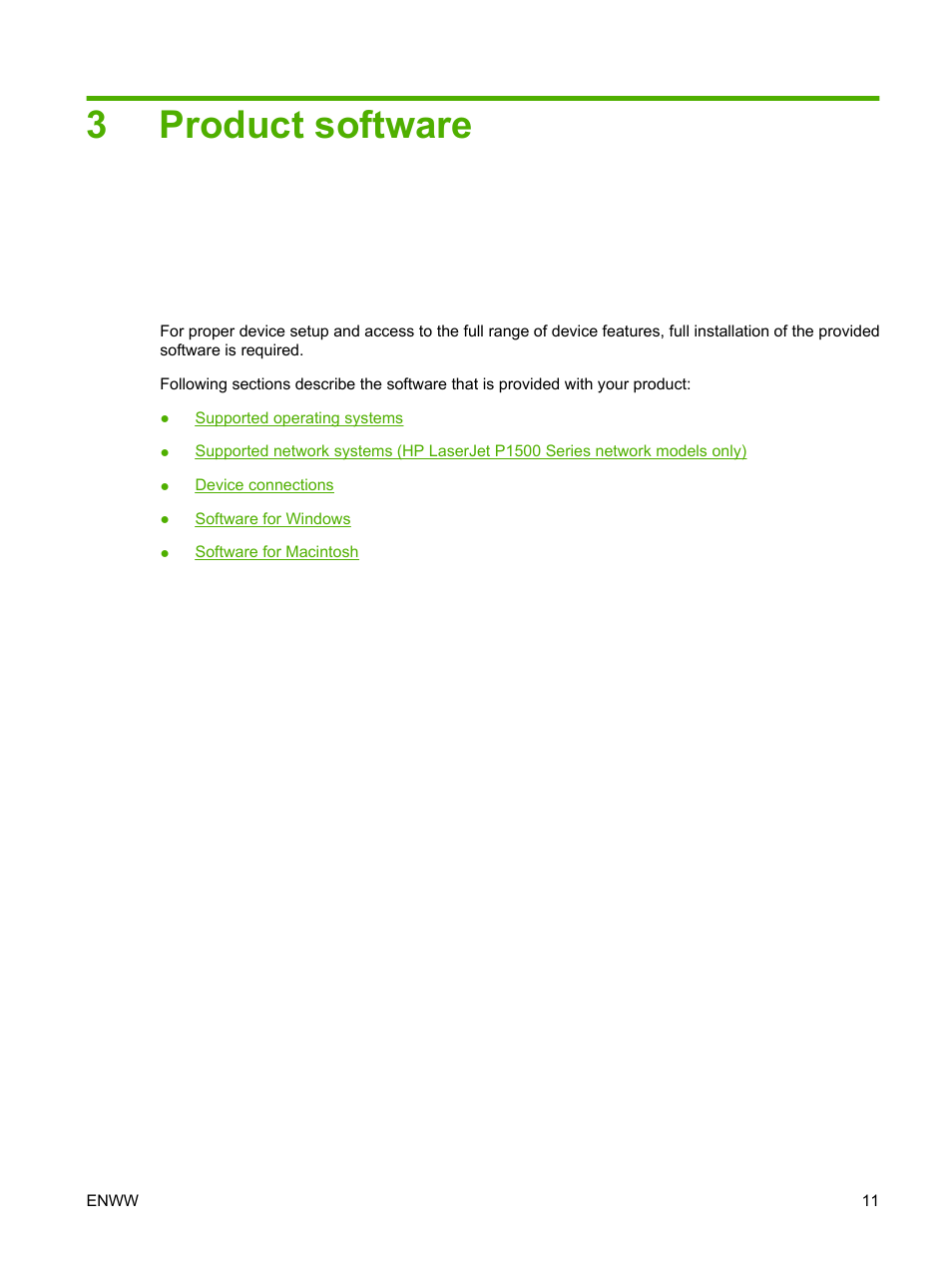 Product software, 3 product software, 3product software | HP LaserJet P1007 Printer User Manual | Page 21 / 120