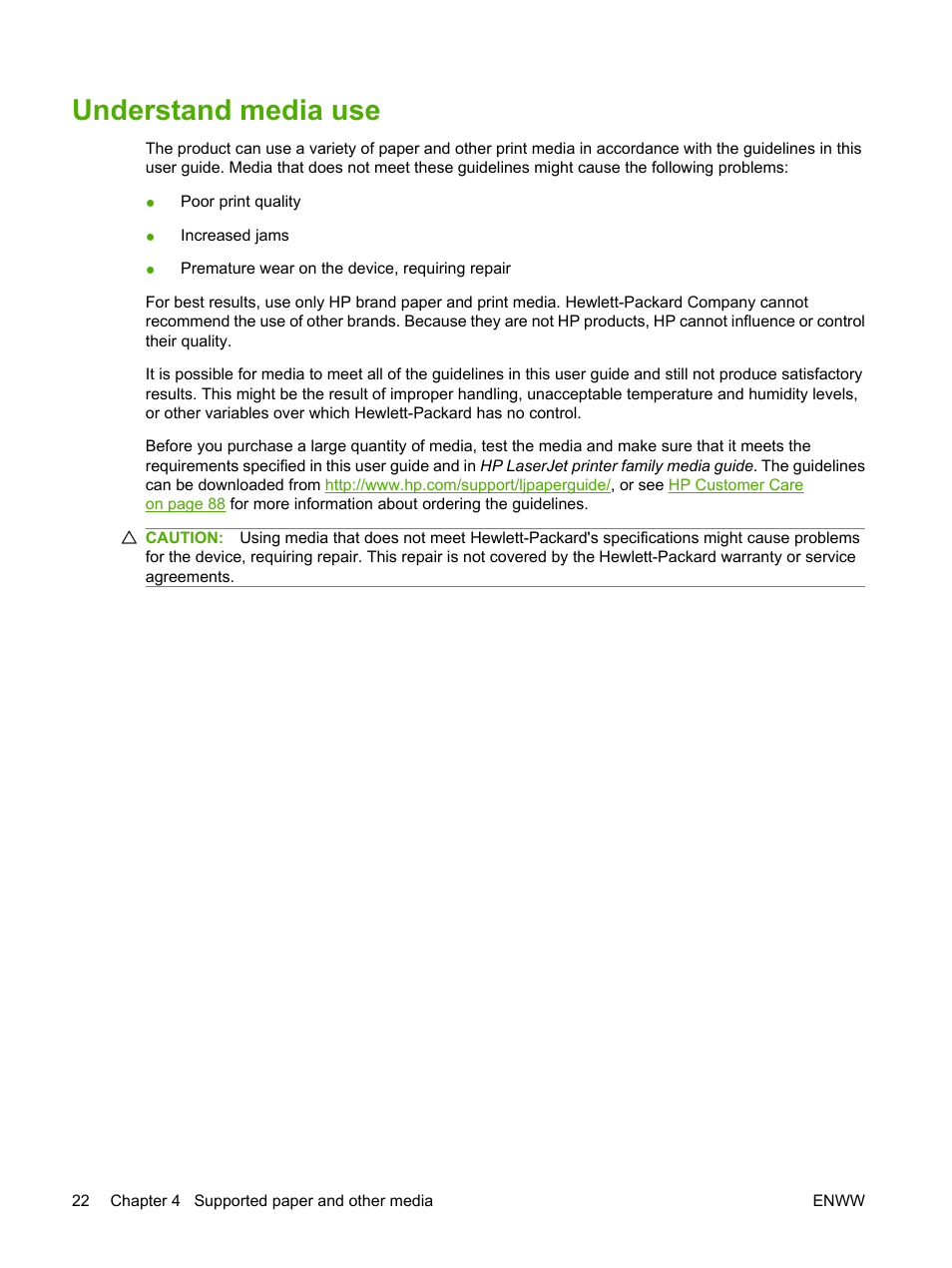 Understand media use | HP LaserJet P1007 Printer User Manual | Page 32 / 120
