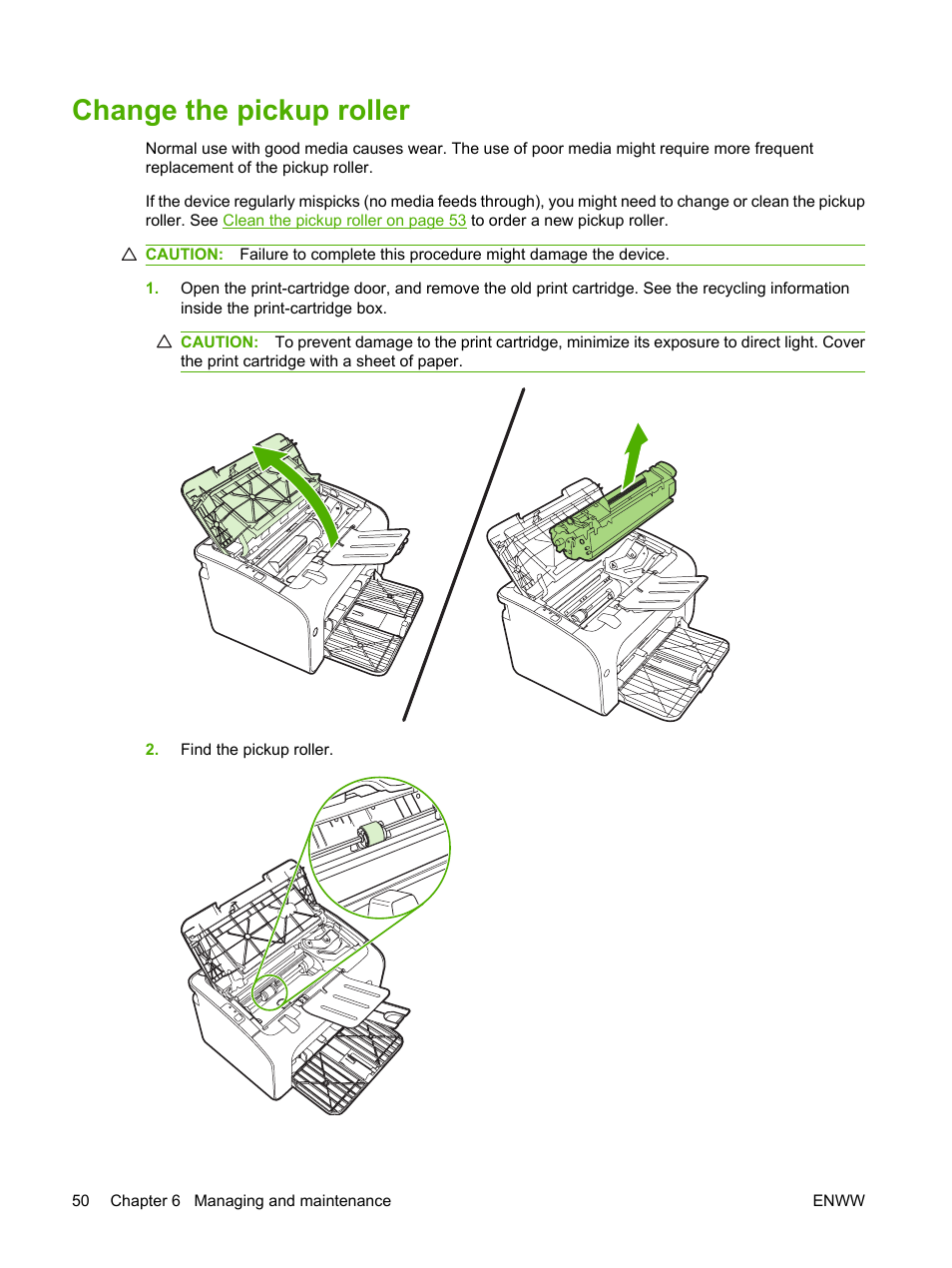 Change the pickup roller | HP LaserJet P1007 Printer User Manual | Page 60 / 120