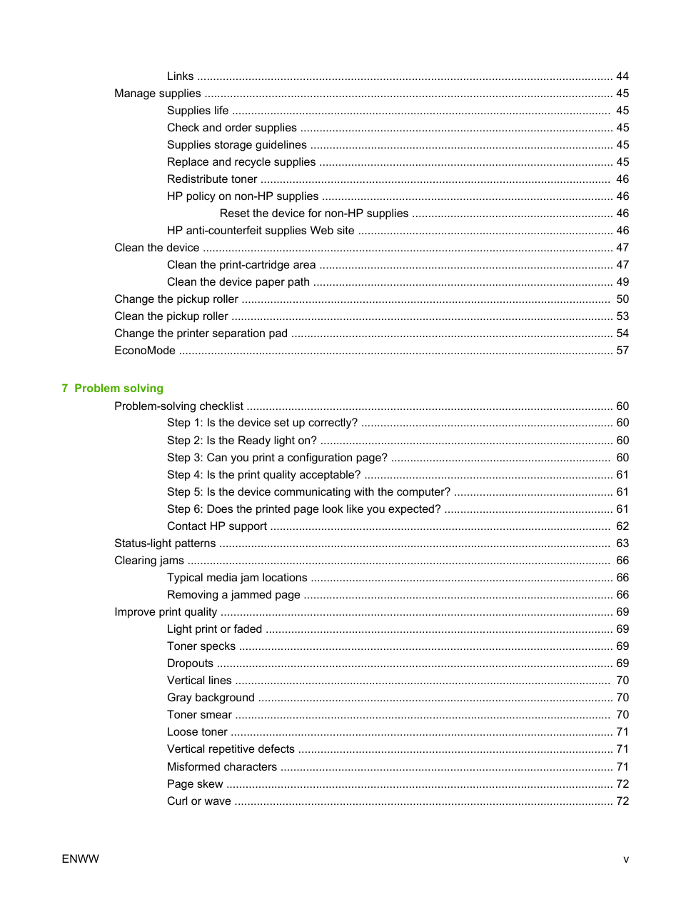HP LaserJet P1007 Printer User Manual | Page 7 / 120