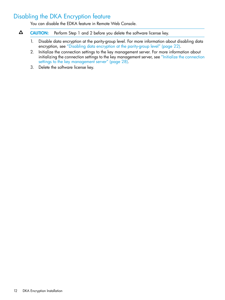 Disabling the dka encryption feature | HP XP7 Storage User Manual | Page 12 / 68