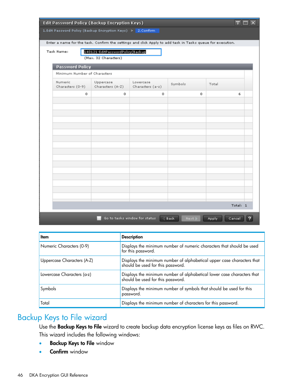 Backup keys to file wizard | HP XP7 Storage User Manual | Page 46 / 68