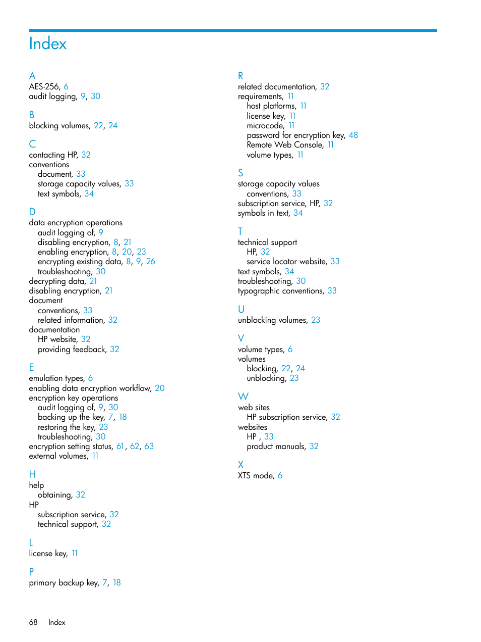 Index | HP XP7 Storage User Manual | Page 68 / 68