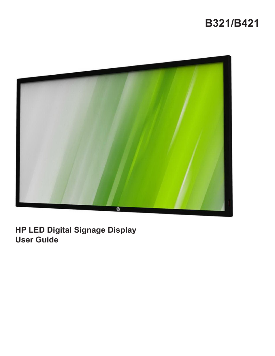HP B321 31.5-inch LED Digital Signage Display User Manual | 29 pages
