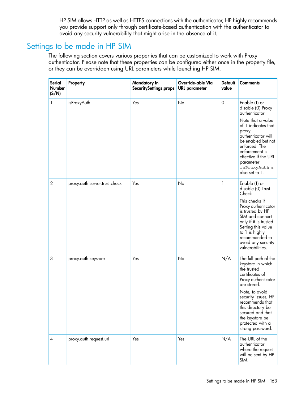Settings to be made in hp sim | HP Systems Insight Manager User Manual | Page 163 / 256