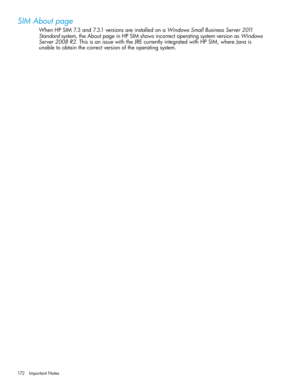 Sim about page | HP Systems Insight Manager User Manual | Page 172 / 256