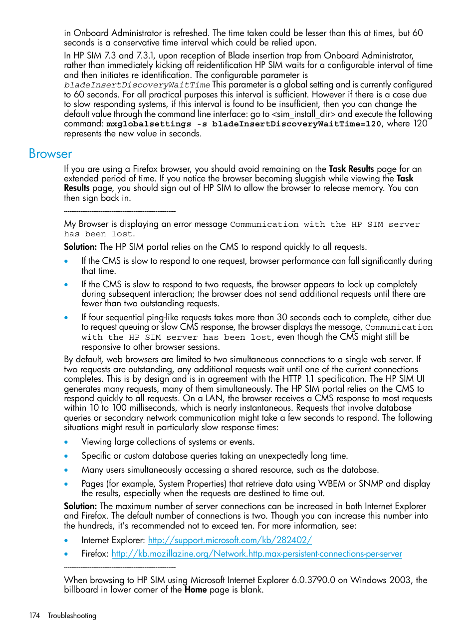 Browser | HP Systems Insight Manager User Manual | Page 174 / 256