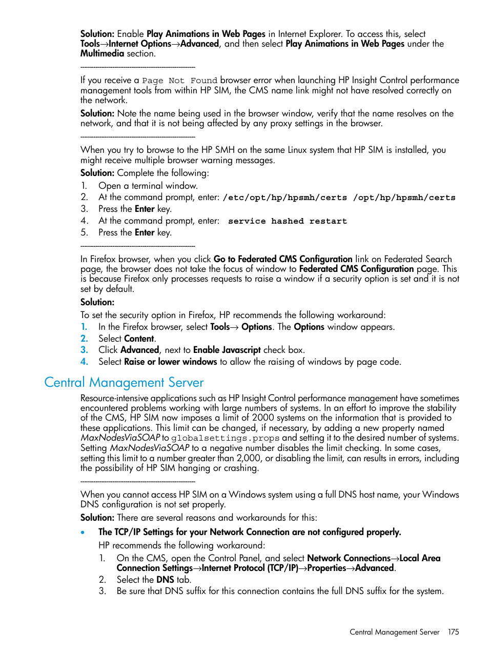 Central management server | HP Systems Insight Manager User Manual | Page 175 / 256