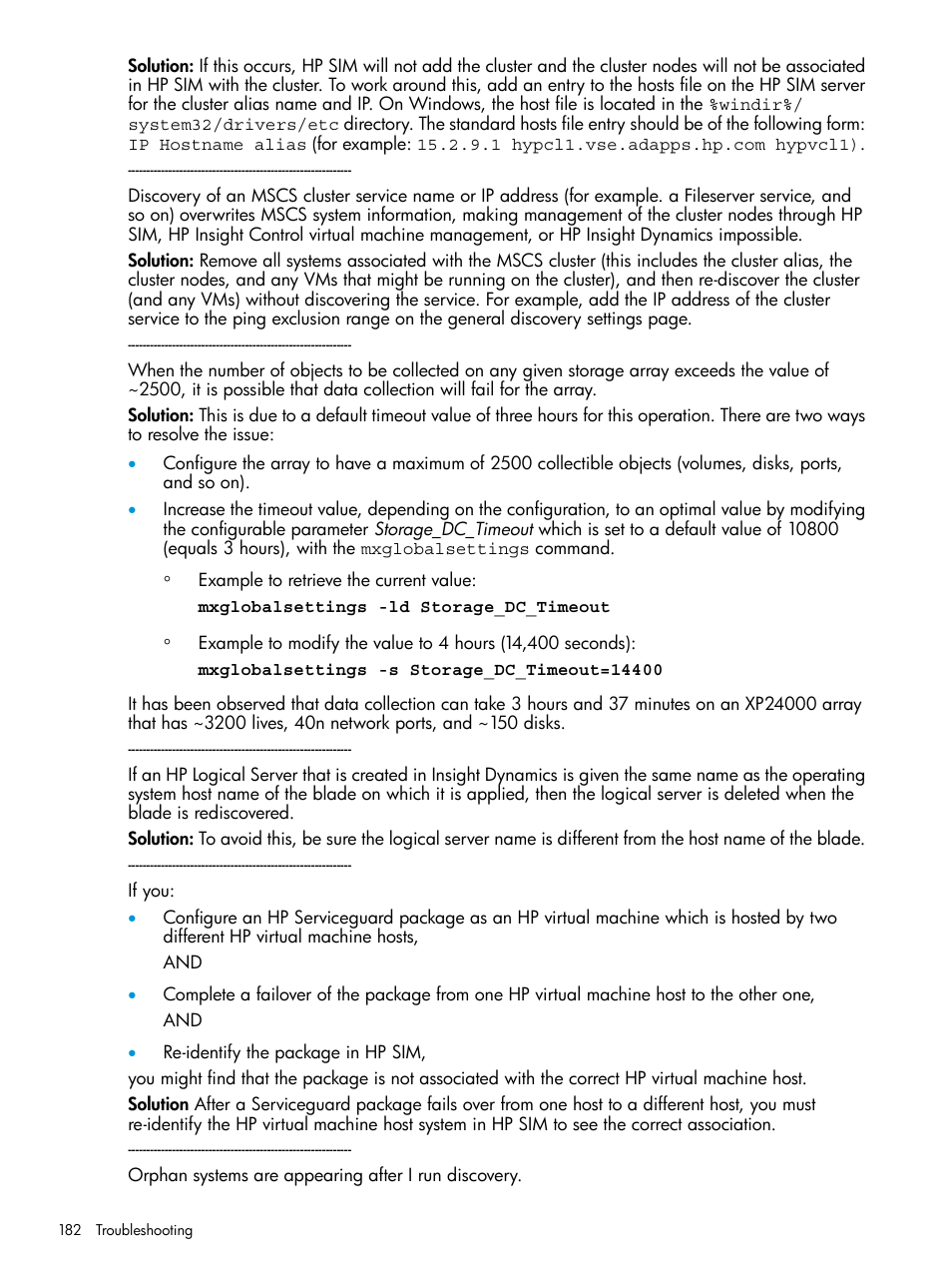 HP Systems Insight Manager User Manual | Page 182 / 256