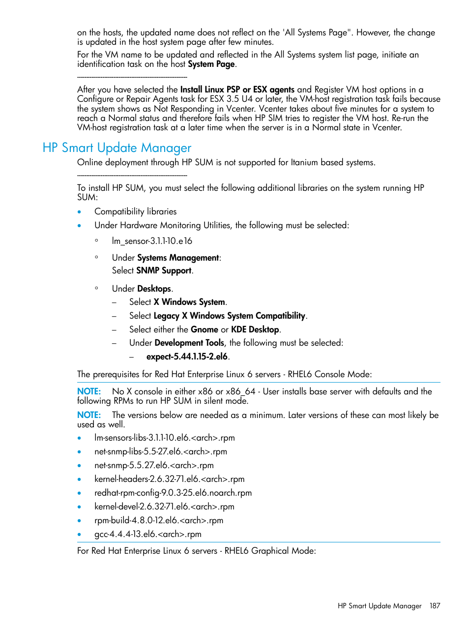 Hp smart update manager | HP Systems Insight Manager User Manual | Page 187 / 256