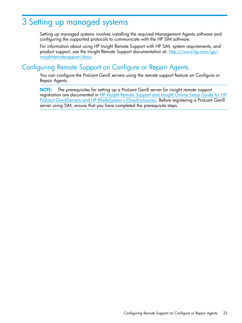 3 setting up managed systems | HP Systems Insight Manager User Manual | Page 23 / 256